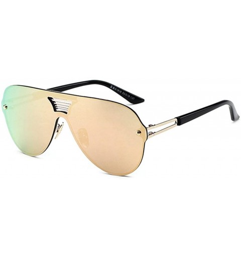 Sport Rimless Sunglasses Unisex Stylish Frame Lens All In One Designed Lens 62mm - Black/Pink - CR12ENFQLVV $40.26
