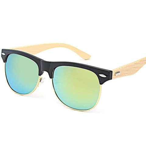 Goggle Men Women Polarized Sunglasses Wooden Leg Glasses Vintage Sunglasses Travel Glasses - F - CM180GT7IUC $18.13