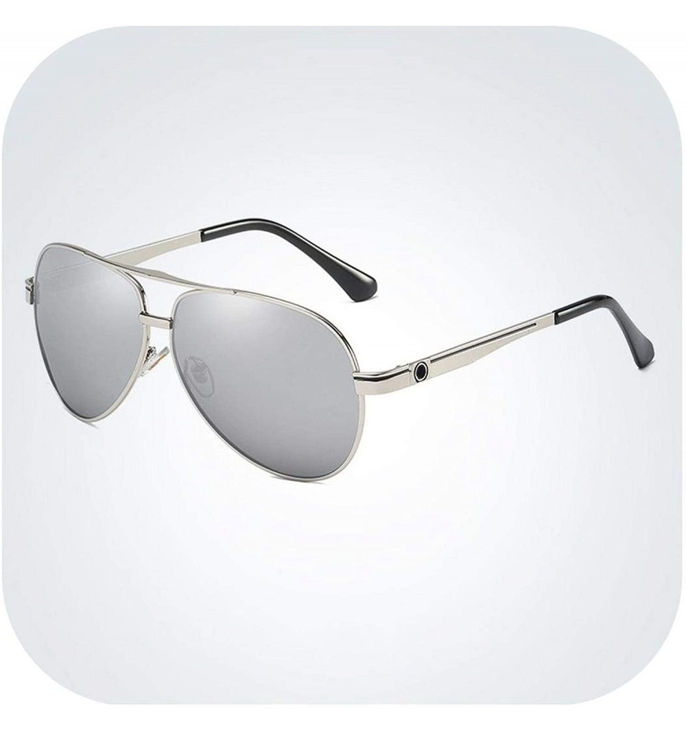 Goggle New Polarized Sunglasses Men Pilot Mens - Silver - C5197Y6W8Z5 $36.53