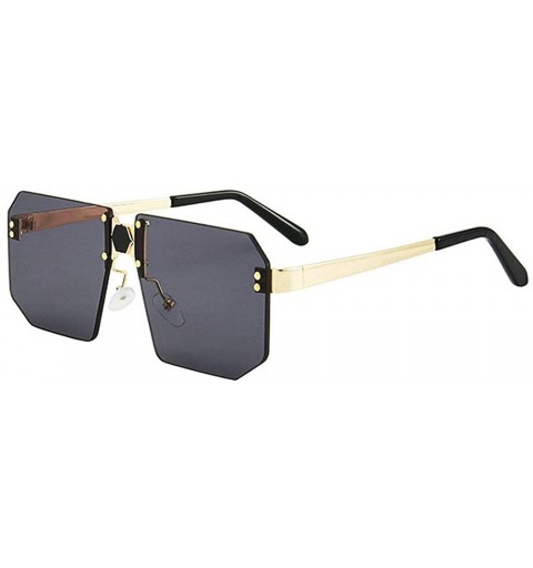 Rimless Fashion Square Sunglasses Women Brand Designer Rimless Red Mirror Sun Glasses Men UV400 - Gold&black - CA194MC4W6R $1...