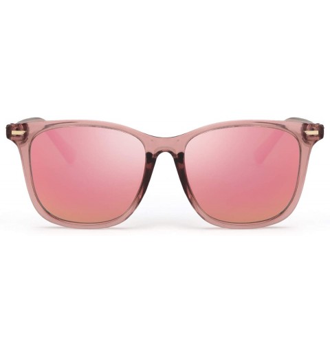 Square Polarized Mirrored Sunglasses for Women - Fashion Oversized Design Sun Glasses - 100% UV Protection Eyewear - CL193TEE...