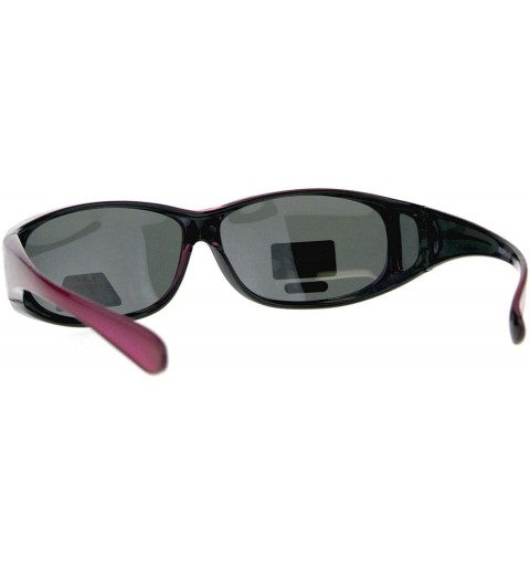 Oversized Polarized Womens Rhinestone Bling Fit Over Rectangular 60mm Sunglasses - Pink Black - CO18D47SGQA $12.25