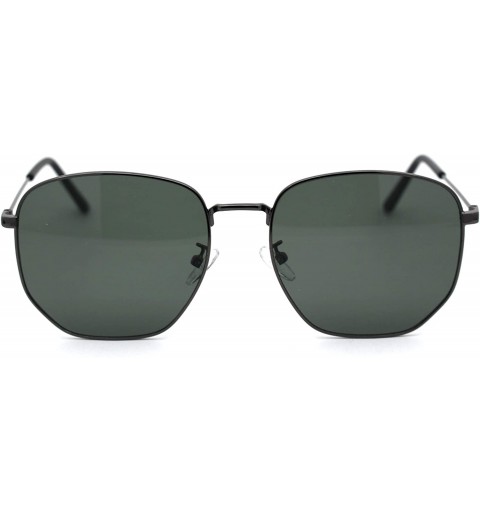 Square Classic 90s Squared Rectangular Wire Rim Dad Sunglasses - Gunmetal Green - CV18Y2W9SAH $15.03