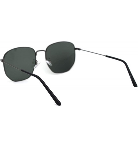 Square Classic 90s Squared Rectangular Wire Rim Dad Sunglasses - Gunmetal Green - CV18Y2W9SAH $15.03