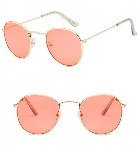 Round Round Retro Sunglasses Women Luxury Brand Glasses Women/Men Small Mirror Oculos De Sol Gafas UV400 - Goldoceanred - C71...