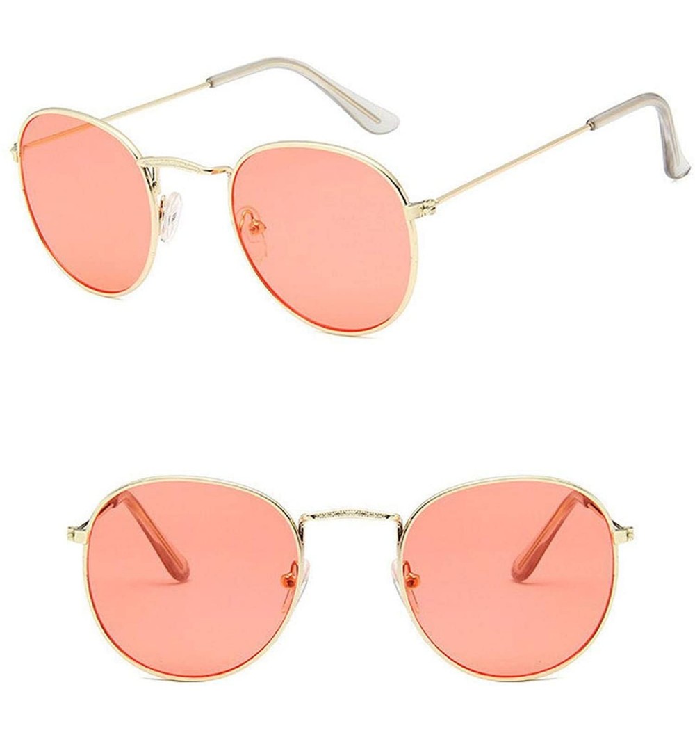 Round Round Retro Sunglasses Women Luxury Brand Glasses Women/Men Small Mirror Oculos De Sol Gafas UV400 - Goldoceanred - C71...
