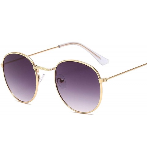 Round Round Retro Sunglasses Women Luxury Brand Glasses Women/Men Small Mirror Oculos De Sol Gafas UV400 - Goldoceanred - C71...