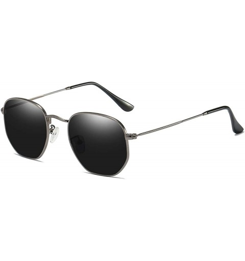 Semi-rimless HD TAC Vintage Classic Polarized Sunglasses for Men Women around Rectangular Designer Style UV400 Protection - B...