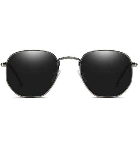 Semi-rimless HD TAC Vintage Classic Polarized Sunglasses for Men Women around Rectangular Designer Style UV400 Protection - B...