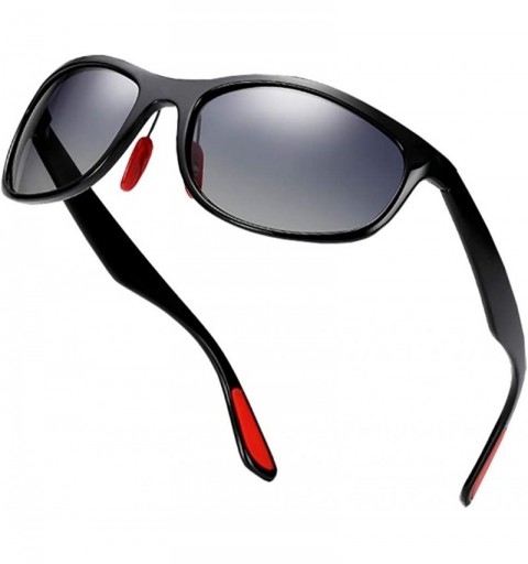 Sport Men's Driving Polarized Sunglasses Outdoor cycling sports glasses - Black - CB18QW8UEY2 $26.53