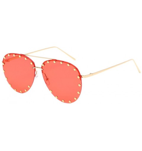 Sport Oversized Sunglasses for Men Women UV Protection for Driving Traveling - Red - CW18DM3TZO5 $29.32