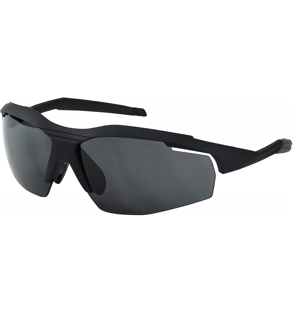 Badger Polarized Fishing Sunglasses for Men & Women Bottomless Frame Polycarbonate  Lens Unisex - Matte Black - C818R7QUQEA
