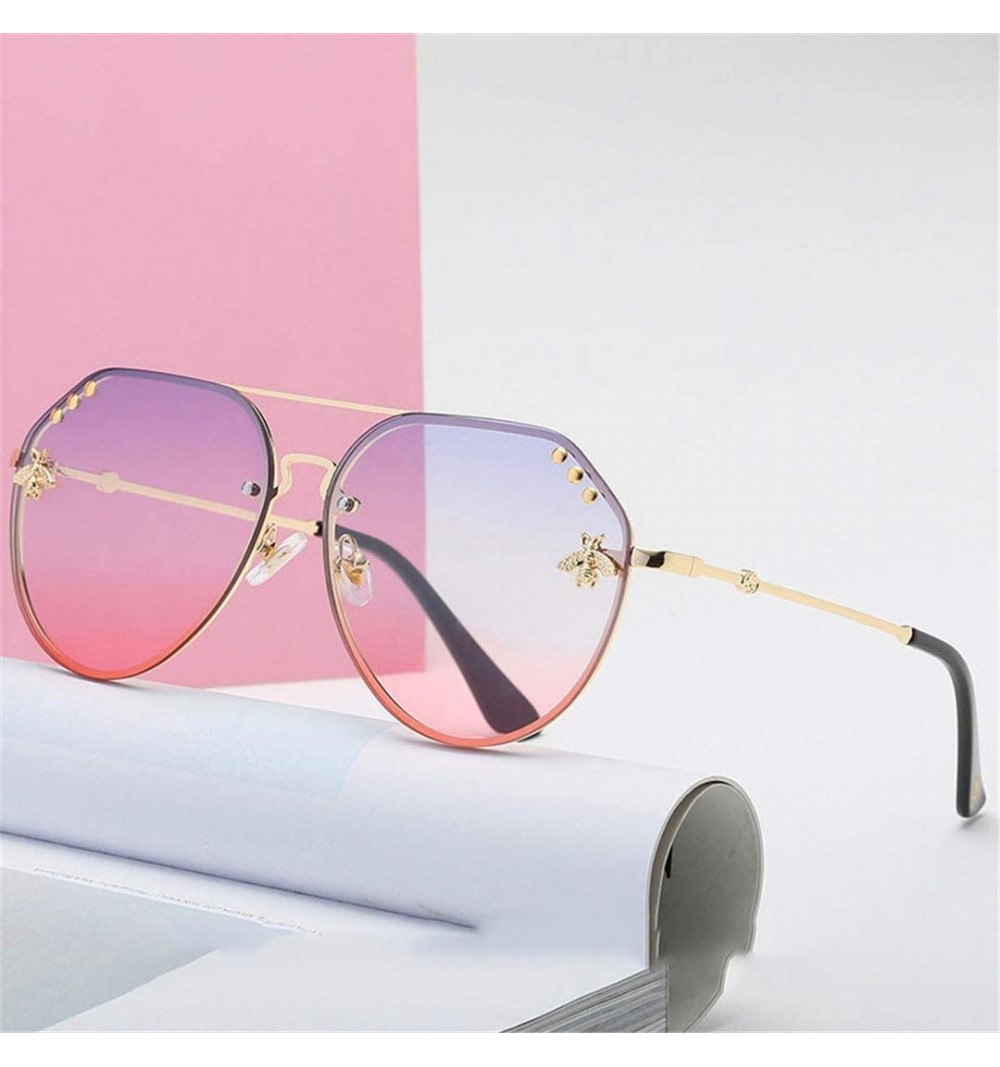 Goggle Fashion Women Small Bee Sunglasses Colourful Rivet Glasses Female Male Outdoor Traveling Eyeglasses UV400 - 3 - CW18XZ...
