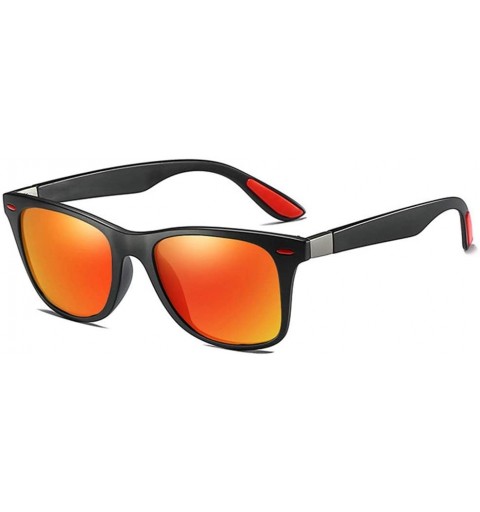 Shield Polarized Sunglasses Classic Plastic Driving - Orange - C1199SC2Y57 $48.12