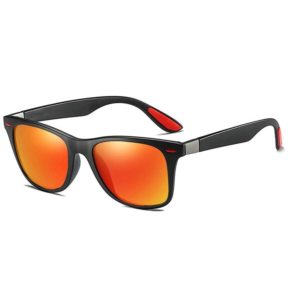Shield Polarized Sunglasses Classic Plastic Driving - Orange - C1199SC2Y57 $25.71