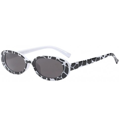 Wayfarer Women's Fashion UV400 Small Oval Sunglasses and Glasses Case for Women - Gray - C618G7AZEUY $8.81