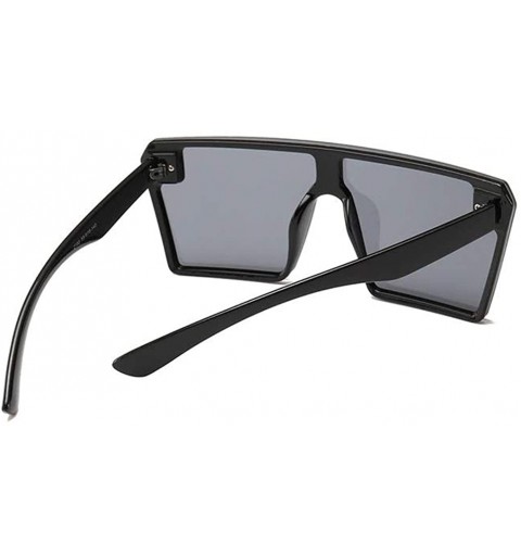 Oversized Oversized Square Retro Sunglasses Vintage Style Eyewear - Oversized Black - C2197I4Q88R $13.74