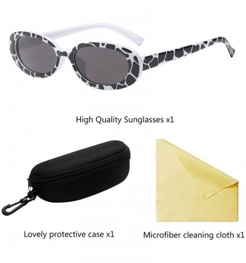 Wayfarer Women's Fashion UV400 Small Oval Sunglasses and Glasses Case for Women - Gray - C618G7AZEUY $8.81