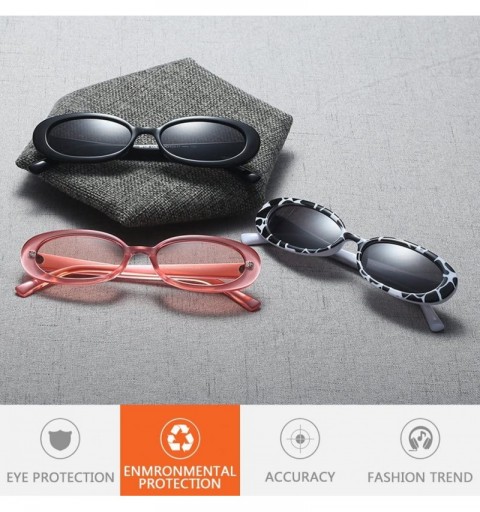 Wayfarer Women's Fashion UV400 Small Oval Sunglasses and Glasses Case for Women - Gray - C618G7AZEUY $8.81