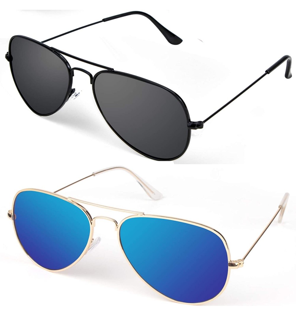 Sunglasses for Men Women Aviator Polarized Metal Mirror UV 400 Lens ...