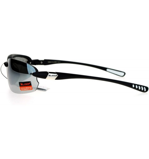 Rimless Xloop Sports Sunglasses Unisex Rimless Design Oval Rectangular Fashion - Black White - C512J532TSZ $10.23