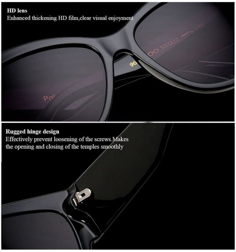 Oversized Oversized Bold Frame UV400 HD Lens Full Rimmed Glasses Ladies Sunglasses - Black - C118CX7EG4Q $16.05