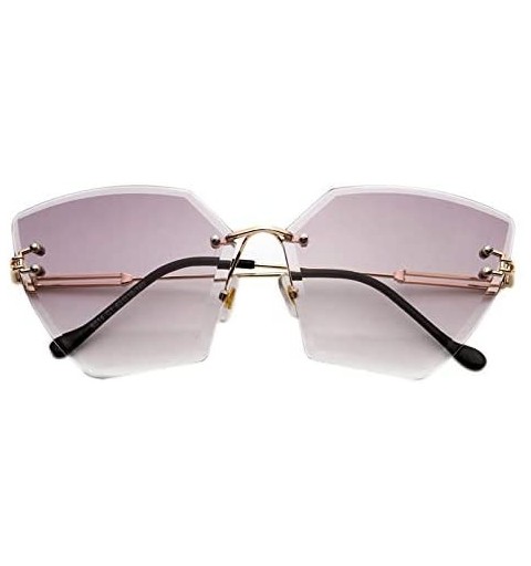 Semi-rimless Square Rimless Sunglasses Women Luxury Crystal Gradient Lens Clear Sun Glasses Ladies Vintage Oversized Eyewear ...