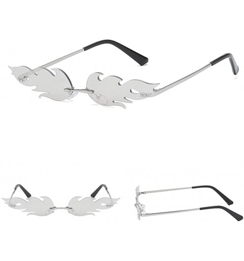 Rimless Man Women Irregular Shape Sunglasses Vintage Retro Style Glasses Trendy Unique Lightweight Sun Glasses Eyewear - CQ19...