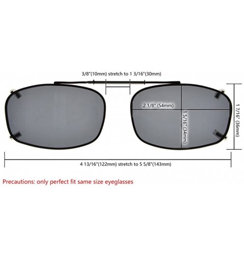 Rectangular Metal Frame Rim Polarized Lens Clip On Sunglasses 5434MM - Brown - C2183388OOR $15.34