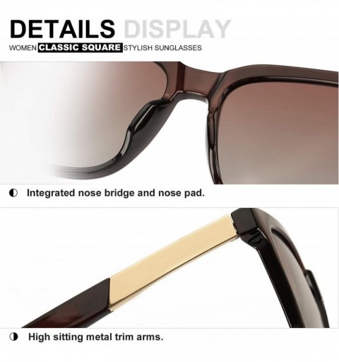 Oversized Classic Oversized Sunglasses for Women Polarized Lens Durable Plastic Frame 100% UV400 Protection - 6802brown - C11...