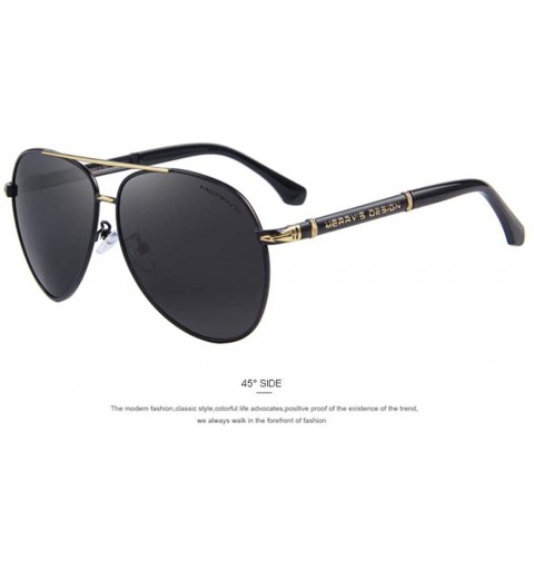 Oversized Design Men Classic Brand Sunglasses HD Polarized Aluminum Sun Glasses C01 Black - C04 Gold - CN18XE9LNWL $19.86
