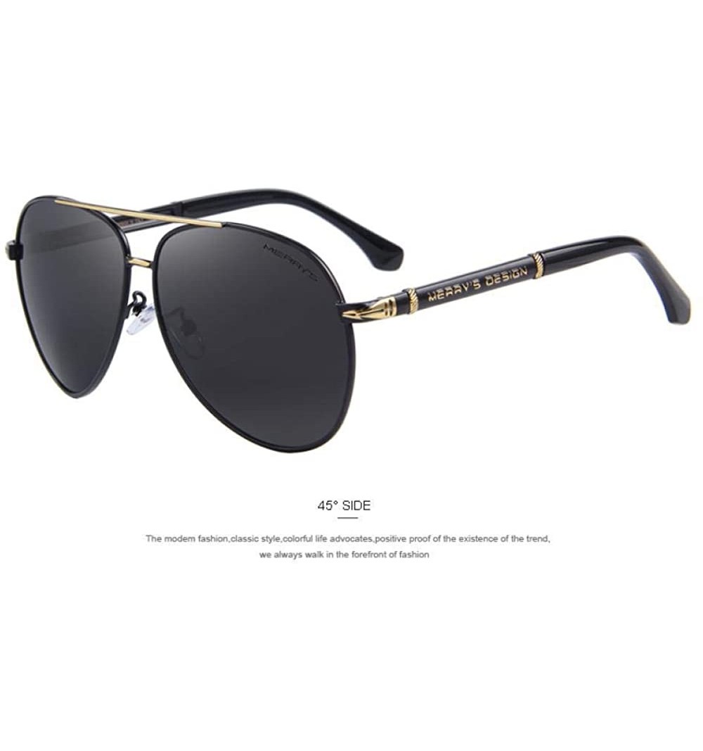 Oversized Design Men Classic Brand Sunglasses HD Polarized Aluminum Sun Glasses C01 Black - C04 Gold - CN18XE9LNWL $19.86