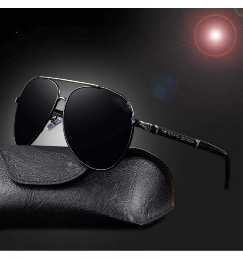 Oversized Design Men Classic Brand Sunglasses HD Polarized Aluminum Sun Glasses C01 Black - C04 Gold - CN18XE9LNWL $19.86