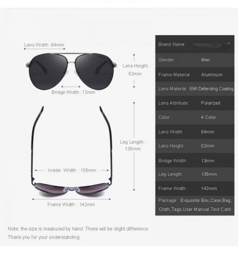 Oversized Design Men Classic Brand Sunglasses HD Polarized Aluminum Sun Glasses C01 Black - C04 Gold - CN18XE9LNWL $19.86