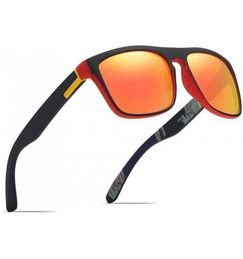 Sport Polarized Sunglasses Driving Glasses glasses - Black Red-red - CA18IDXEMTC $15.29