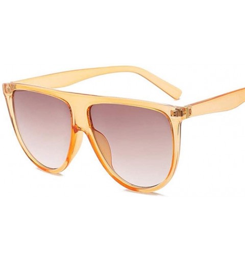 Square sunglasses woman vintage retro flat top Thin Shadow sun glasses square Pilot - C7-leopard-tea - C218WXSDUH3 $52.17
