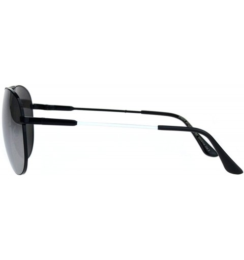 Aviator Silver Mirror Lens Metal Rim Officer Cop Pilots Sunglasses - Black White - CU18KHH986M $11.97