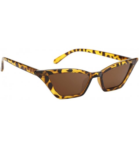 Round Retro Cateye Sunglasses for Women UV Protection Fashion Clout Goggles - D-leopard - CV18DAAN8EY $15.30