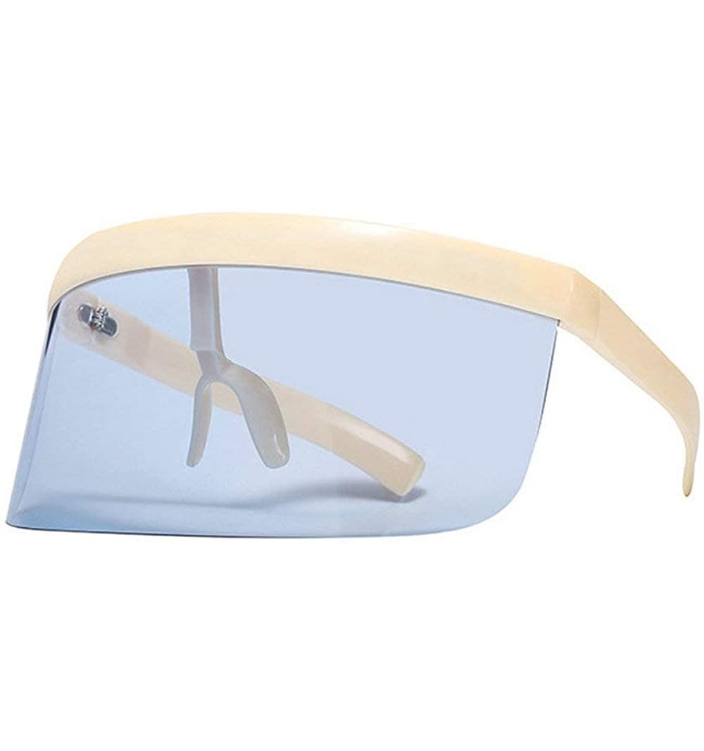 Shield Futuristic Oversize Shield Visor Sunglasses Flat Top Mirrored Mono Lens 172mm sand glasses frame Sunglasses - CH190R6T...