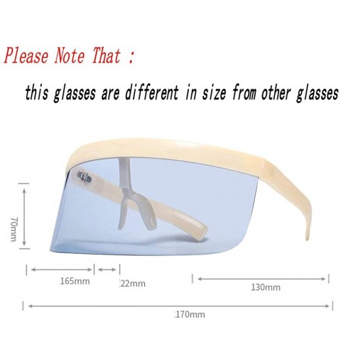 Shield Futuristic Oversize Shield Visor Sunglasses Flat Top Mirrored Mono Lens 172mm sand glasses frame Sunglasses - CH190R6T...