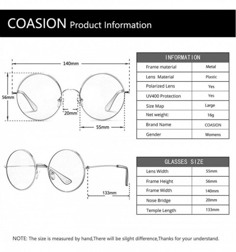 Oversized Oversized Retro Round Polarized Sunglasses for Women Circle Lens Large Frame 100% UV Protection - CX194IWLM93 $9.92