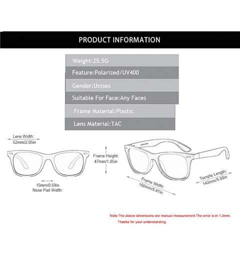 Goggle Square Shade Glasses-Polarized Sunglasses For Men Women-UNBREAKABLE Frame - G - CG1905YLT7K $25.38