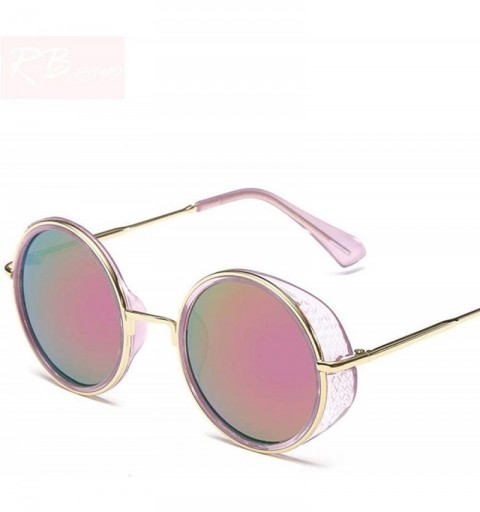 Oversized 2019 New Steampunk Sunglasses Women Brand Designer Oversized Outdoor Black Gray - Pink Pink - C918Y5X9224 $7.50