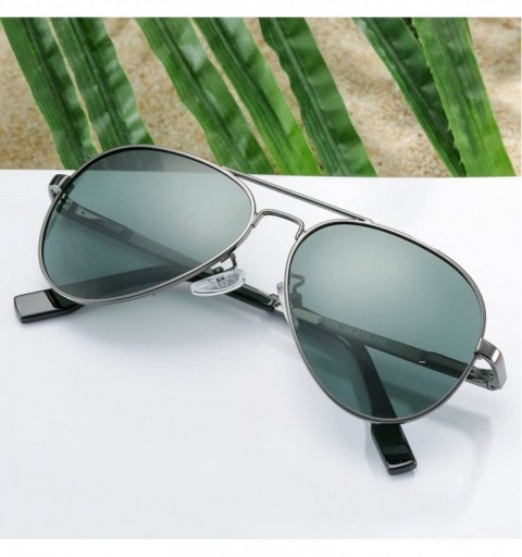 Oversized Polarized Aviator Sunglasses for Juniors Small Face Women Men Vintage UV400 Protection Shades - CV18CNS7ROU $11.52