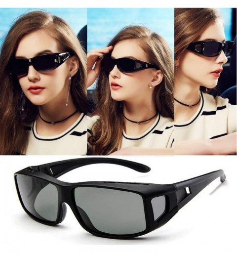 Wrap Wear Over Glasses Sunglasses - Polarized - Fit Over Prescription Glasses UV Protection Sunglasses - Black - C218DRO7IL2 ...
