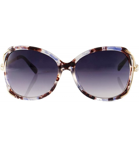 Oversized Oversize Serpentine Deco Metal Temple Butterfly Sunglasses A256 - Purple Demi - CH18O47EU5W $28.37
