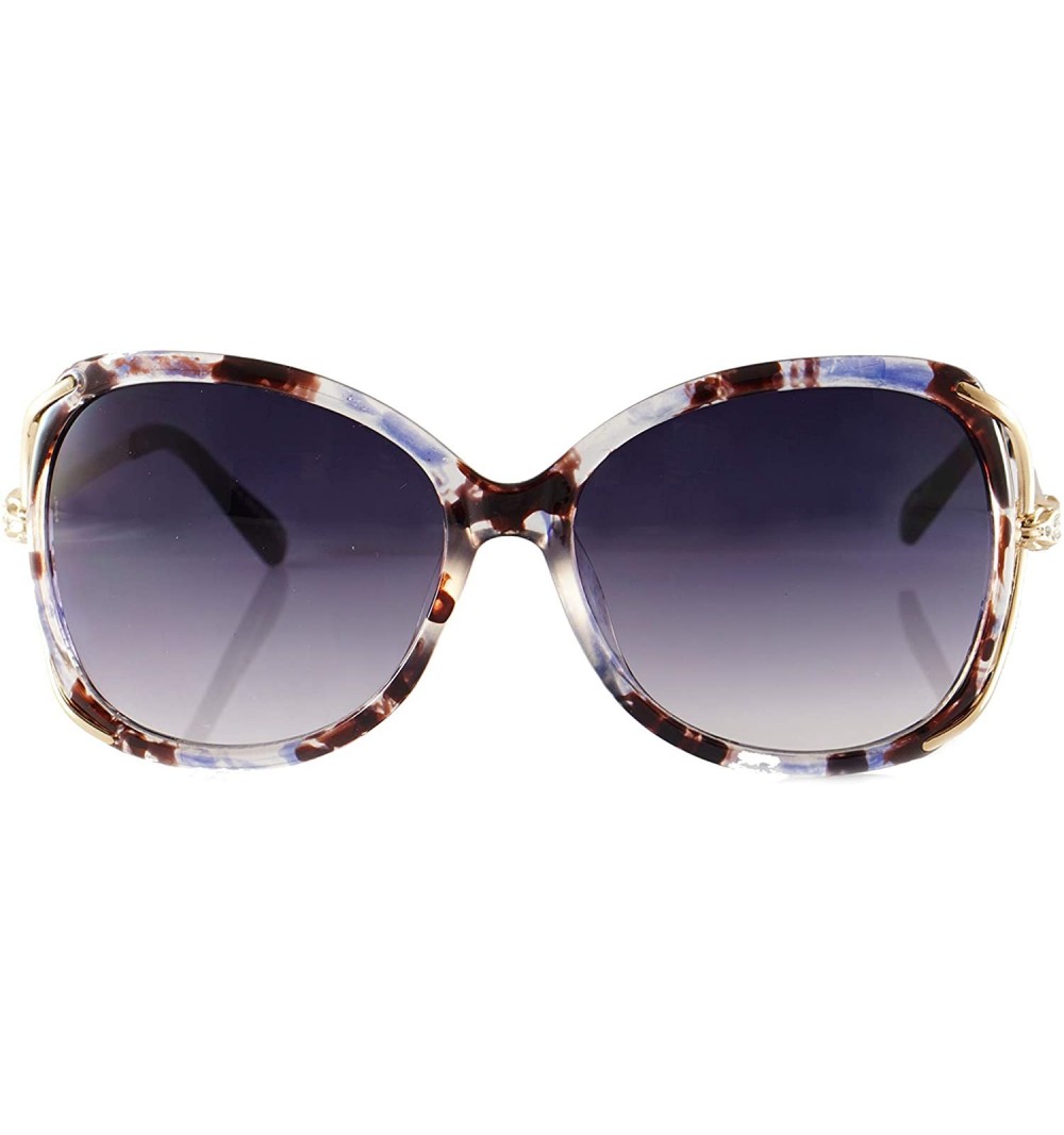 Oversized Oversize Serpentine Deco Metal Temple Butterfly Sunglasses A256 - Purple Demi - CH18O47EU5W $11.82