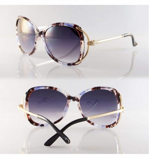 Oversized Oversize Serpentine Deco Metal Temple Butterfly Sunglasses A256 - Purple Demi - CH18O47EU5W $11.82