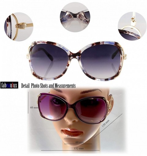 Oversized Oversize Serpentine Deco Metal Temple Butterfly Sunglasses A256 - Purple Demi - CH18O47EU5W $11.82