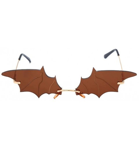 Rimless Rimless Retro Batman Vintage Fashion Style Sunglasses Steampunk Eyewear - Batman Brown - CK195C23YNY $21.47